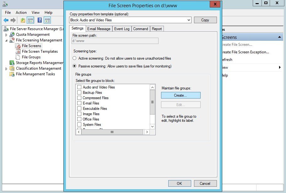 Maintain and create file groups