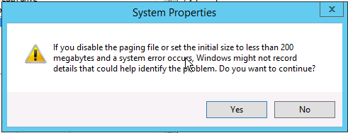 Confirm your new pagefile settings