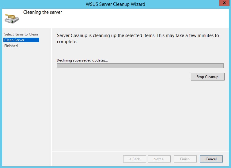 WSUS Server Cleanup Wizard screen 2