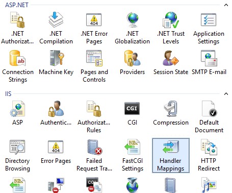 Handler Mappings icon in IIS Manager