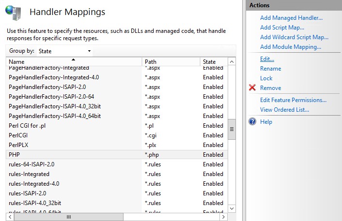 *.php handler in IIS