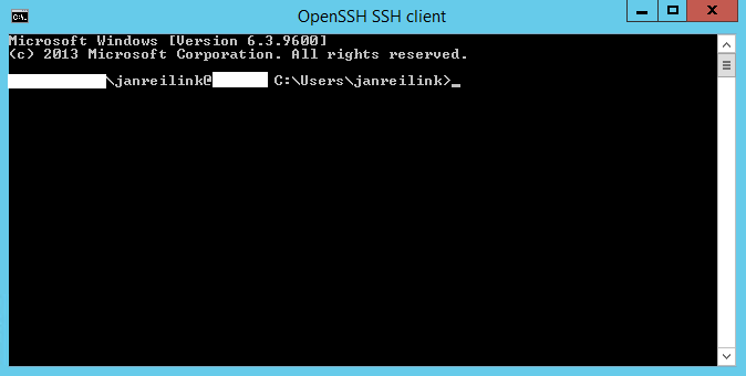 Connect to local OpenSSH server in Windows Server 2012 R2