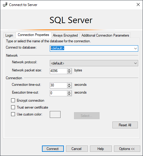 Fill out your database name if you use contained databases