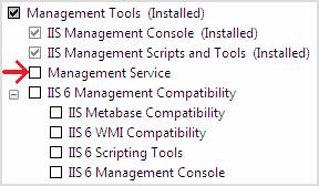 wmsvc management service in IIS