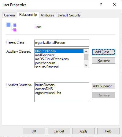 Add ldapPublicKey to AD Schema class user Properties