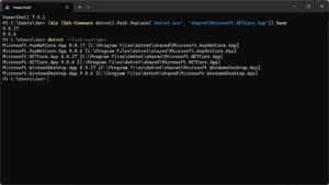 List installed .net framework versions