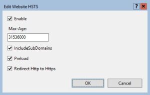 Edit Website HSTS in IIS