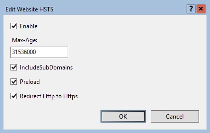 Edit Website HSTS in IIS